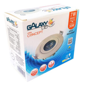 Spot emb. red. led cob 7w 380lumens 6500k 95x95x45 (1822)