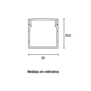 Perfil alum. sob. branco p/fita led 23×23,5x2mt (41232011)