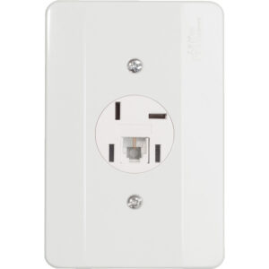 Tomada c/placa padrao telebras + fone rj11 br. (40401) (milen