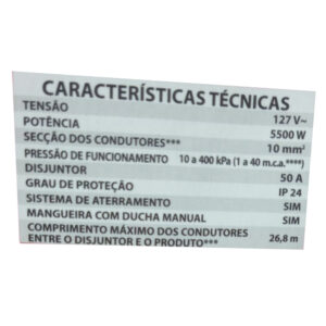 Maxi Ducha 5500w 127v (7530112) (Lorenzetti)