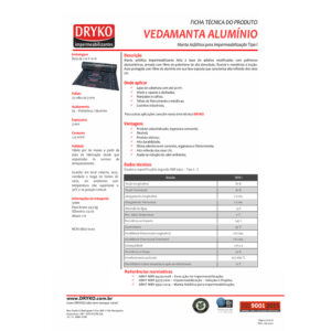 Manta asfáltica alumínio 45 KG 3 MM (ALUM3PL) (Dryko)