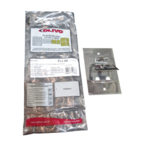 Piso placa leve 4×2 inox alto brilho p/2 rj45 (pll88) (olivo)