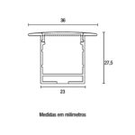 Perfil alum. emb. branco p/fita led 36x27,5x1mt Blumenau