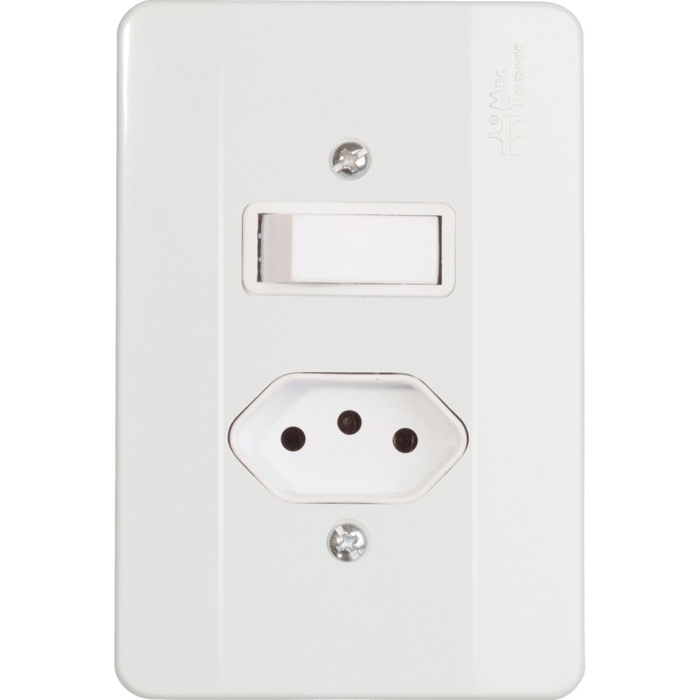 Interruptor c/placa 1tp+tom. 2p+t 20a 250v br. (39212) (milen Interruptor c/placa 1tp+tom. 2p+t 20a 250v br. (39212) (milen