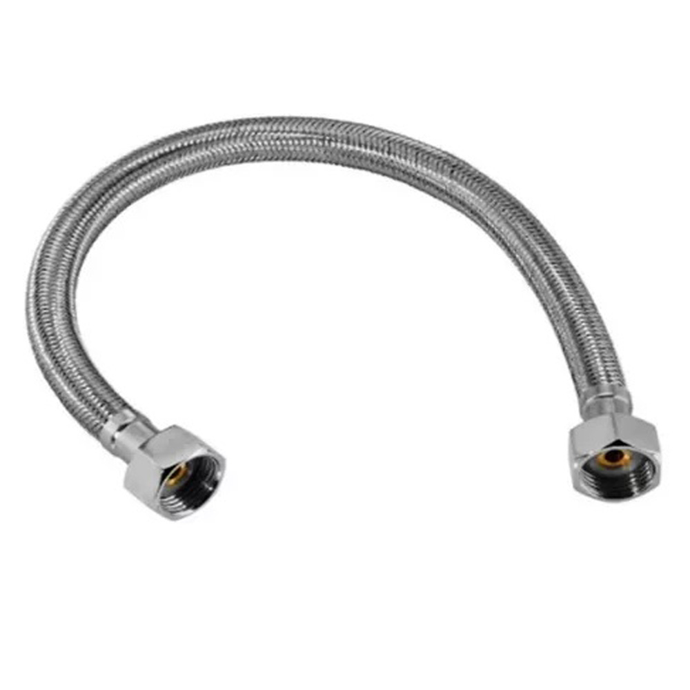 Engate flexível aço inoxidável fêmea x fêmea 1/2 x 40 cm (Flex40) (Flux Hidro) Engate flexível aço inoxidável fêmea x fêmea 1/2 x 40 cm (Flex40) (Flux Hidro)