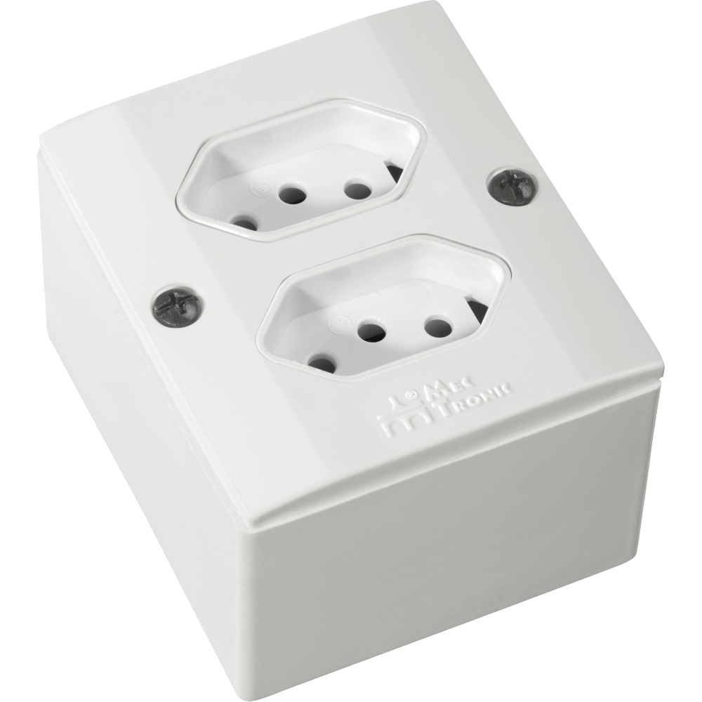 (Mectronic) (39146) sistema x. cj. tomada dupla 2p+t 10a 250v (Mectronic) (39146) sistema x. cj. tomada dupla 2p+t 10a 250v