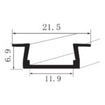 Perfil alum. emb. p/fita led 2m br (Max-2011) (Maxxy)
