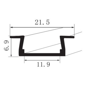 Perfil alum. emb. p/fita led 2m br (Max-2011) (Maxxy)