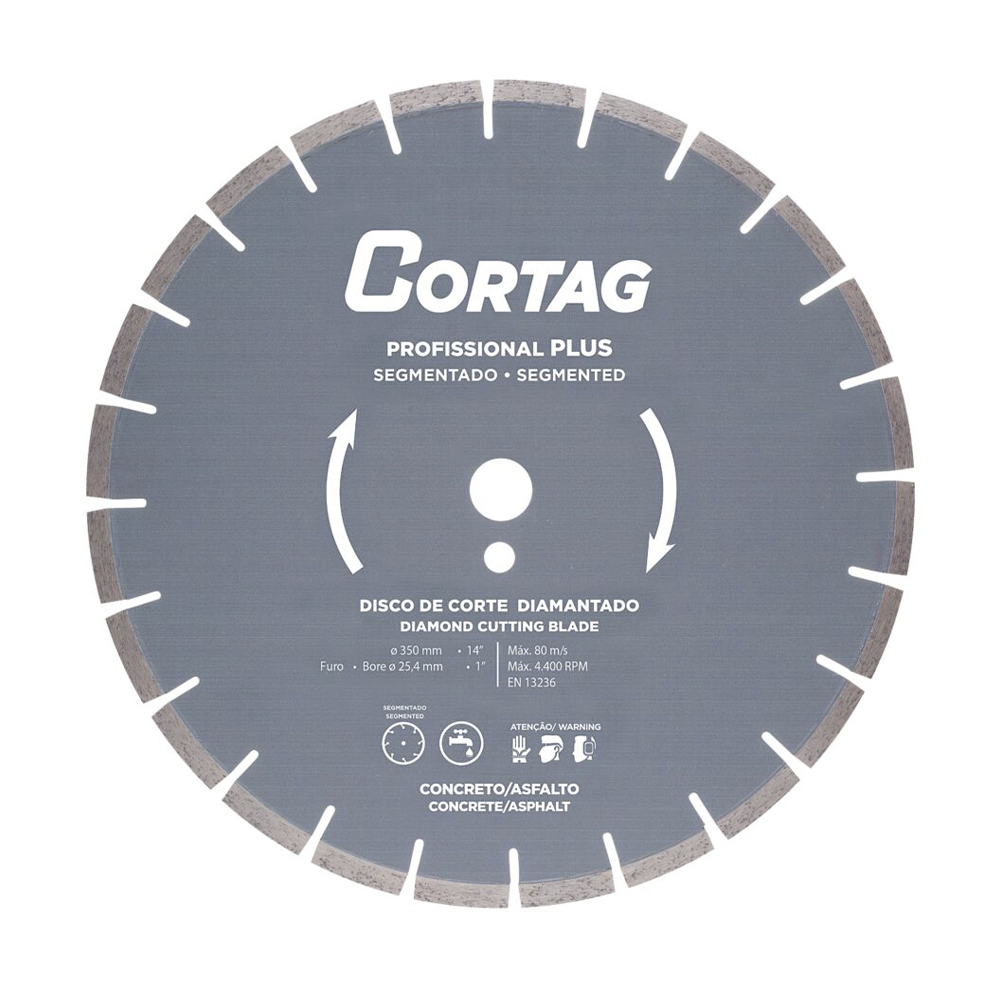 Disco De Corte Diamantado Concreto/Asfalto Prof. Plus 350mm (60666) (Cortag) Disco De Corte Diamantado Concreto/Asfalto Prof. Plus 350mm (60666) (Cortag)