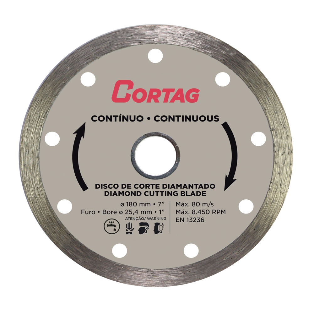 Disco De Corte Diamantado Contínuo 180mm (61610) (Cortag) Disco De Corte Diamantado Contínuo 180mm (61610) (Cortag)