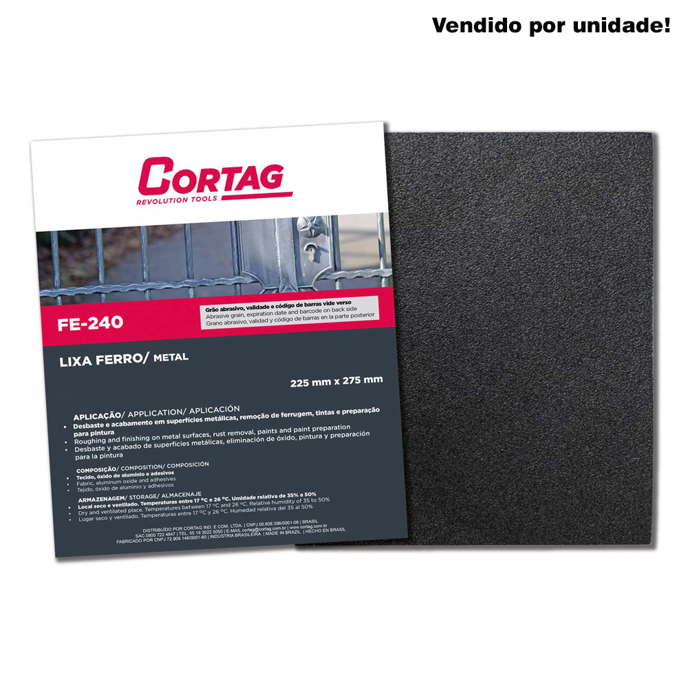 Lixa Ferro Fe240 080 (61524) (Cortag) Lixa Ferro Fe240 080 (61524) (Cortag)