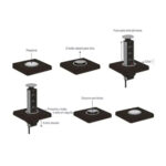 Torre de tom p/ bancada c/ 3 tom 2P+T Embutir Prata (3.650.1615) (Pix)