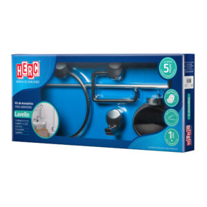 Kit acessorios lavello p/ banheiro 05 un pt/cr (4092) (Herc)
