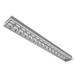 Luminária alto rendimento 2 lâmpadas  T8/T5 120cm Embutir Montada 20W 220V LM. (158105) (Lumepetro)