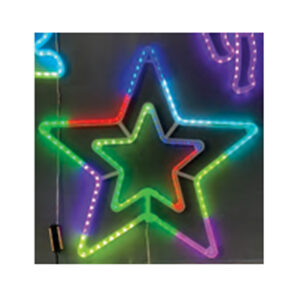 Armação de estrela c/ 144 leds rgb mágica multifunções bivolt externo (21049) (Natal) Novo