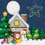 Armação de estrela c/ 144 leds rgb mágica multifunções bivolt externo (21049) (Natal) Novo