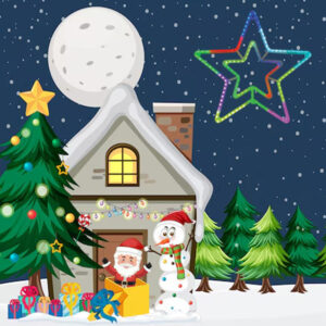 Armação de estrela c/ 144 leds rgb mágica multifunções bivolt externo (21049) (Natal) Novo