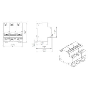 Disjuntor din 3X125AX03KA Curva C MDW-C (11807348) (Weg)