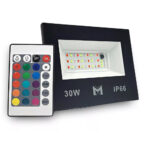 Refletor super led pt   30w rgb c/controle 2250 lumens Mx