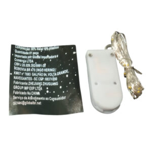 Fio de fada 20 leds branco quente 3 Fases 2 Metros bateria (24001) (NATAL)