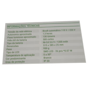 Placa aut.saida led d/f vermelha 500x320x25 c/adesivo (30709)