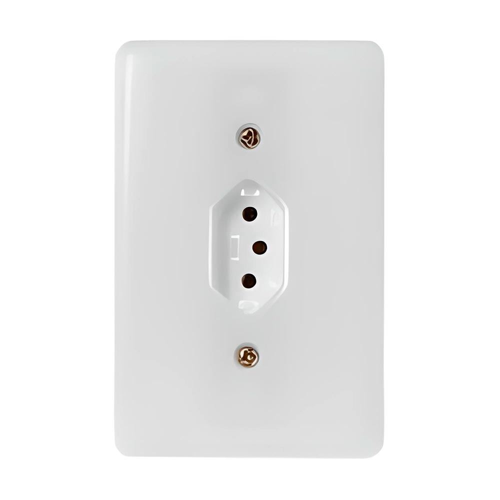 Tomada c/placa 2p+t vertical 20a 250v br. (20141) (Ilumi) Tomada c/placa 2p+t vertical 20a 250v br. (20141) (Ilumi)