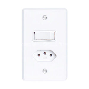 Interruptor c/placa 1tp+tom. 2p+t 10a 250v br. (20280) stylus