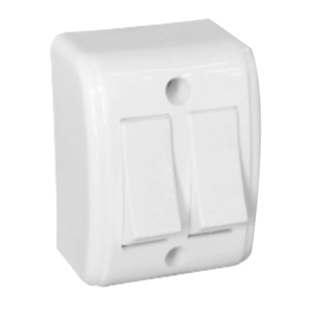 (Ilumi) externa- retangular - interruptor 2ts 6a 250v branca (Ilumi) externa- retangular - interruptor 2ts 6a 250v branca