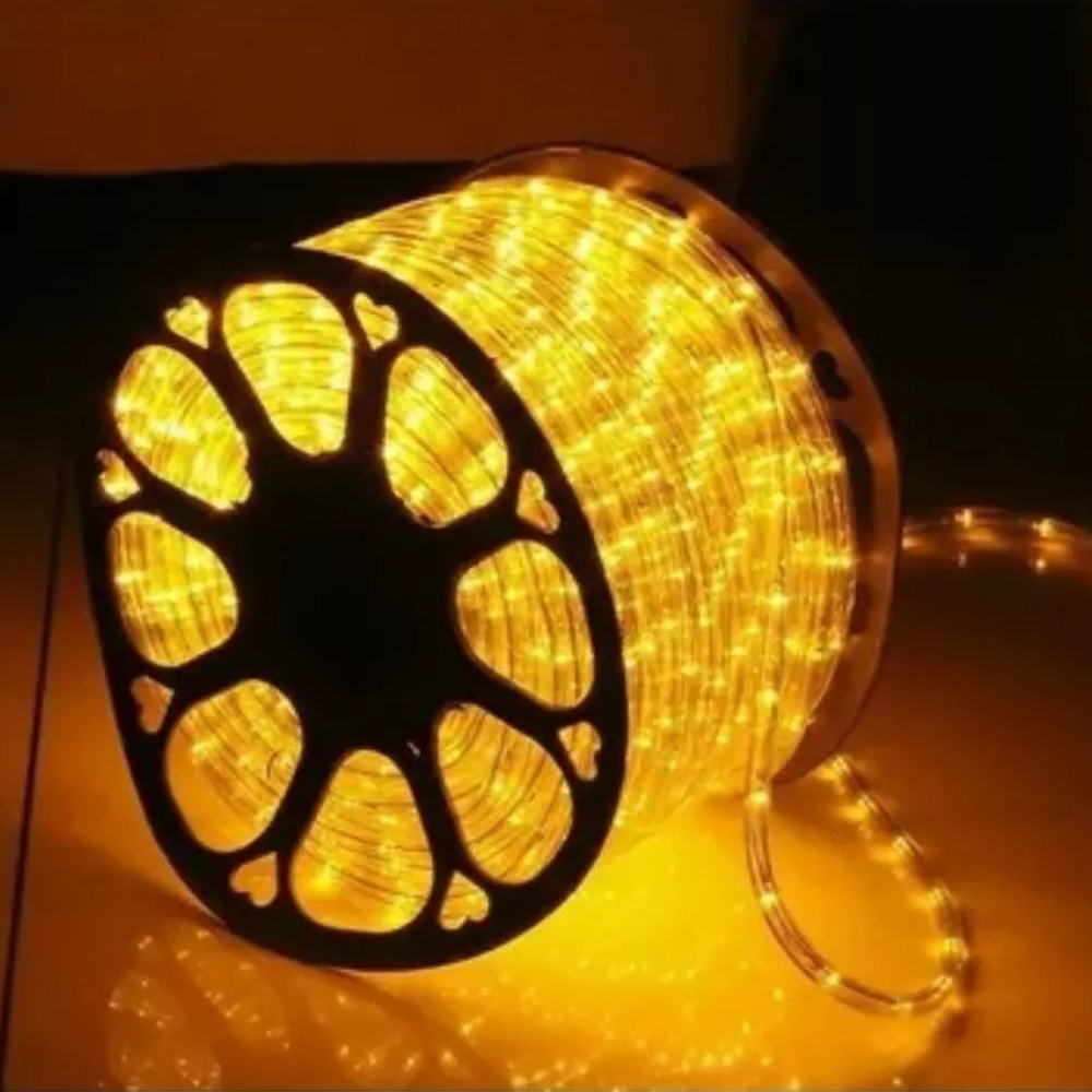 (Natal)mang. luminosa 2f. 12 mm 30led branco quente 220v 100mt (Natal)mang. luminosa 2f. 12 mm 30led branco quente 220v 100mt