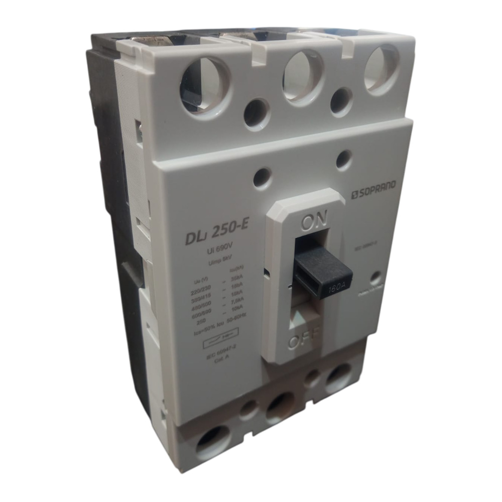 Disjuntor din cx. mold. 3x160a dlj250-e (Soprano) Disjuntor din cx. mold. 3x160a dlj250-e (Soprano)