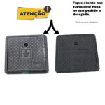 Tampa ferro fundido 12,5 kn 30x30 c/aro aterram. (Voight) (0234) luminoso