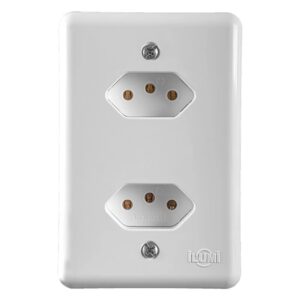 Módulo c/placa tomada dupla 2p+t 10a 250v monobloco Ilumi