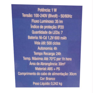 Placa aut.saida led f/u vermelha c/selet. 240x180x21 c/adesiv