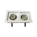 (Bellalux)spot emb. quad. alum. recuado duplo br slim par 20