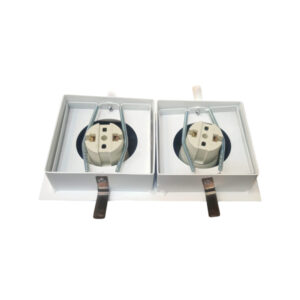 (Bellalux)spot emb. quad. alum. recuado duplo br slim par 20