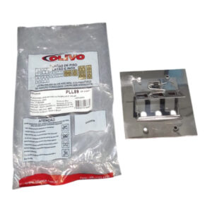 Piso placa leve 4×4 inox alto brilho p/3 rj45 (pll89) (olivo)