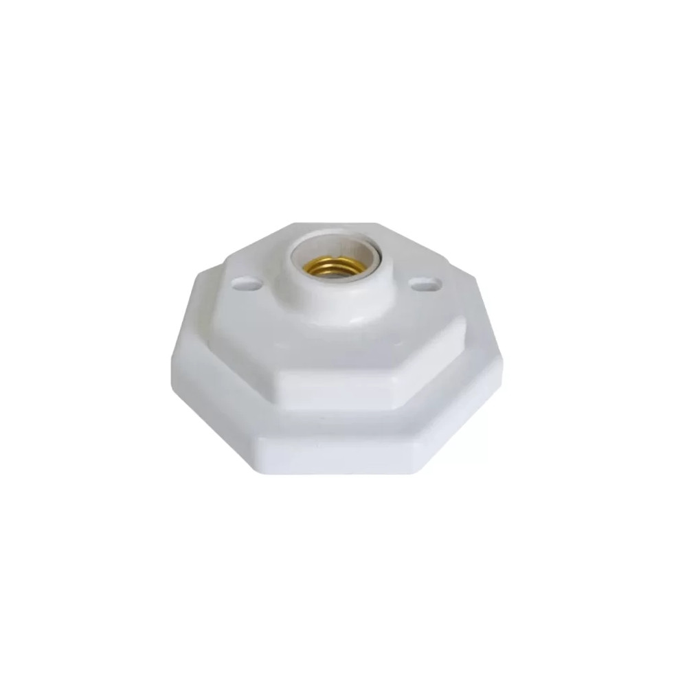 (Opl) plafon de porcelana e-27 octagonal branco (3301) (Opl) plafon de porcelana e-27 octagonal branco (3301)