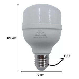 Lâmpada led super bulbo   30w e-27 6500k biv. (max-0306)