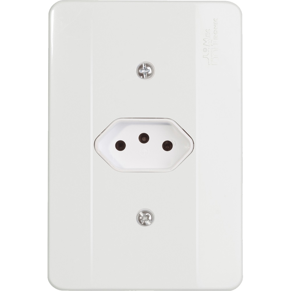 Tomada c/placa 2p+t horizontal 20a 250v br. (39617) (milenium Tomada c/placa 2p+t horizontal 20a 250v br. (39617) (milenium