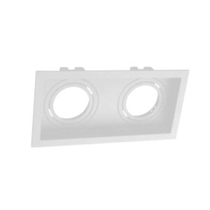 Spot emb. quad. abs branco recua. duplo slim par20 / 130X130X35MM / 2XE27 (3.650.8592) (Pix)