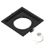 Spot emb. quad. abs preto rec. slim dicróica mr16 / 100X100X035mm / 1XGU10  (190035) (Pix)