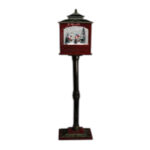 Poste natalino preto papai noel e boneco de neve na gangorra 1,24mt bivolt (22905) (Natal) Novo
