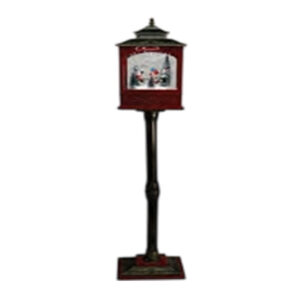 Poste natalino preto papai noel e boneco de neve na gangorra 1,24mt bivolt (22905) (Natal) Novo