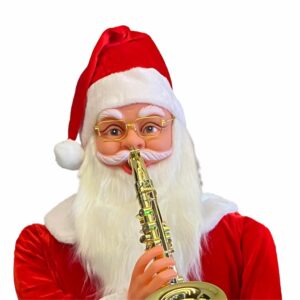 Papai-noel c/saxofone 180cm musical bivolt (TB180) (Natal) Novo