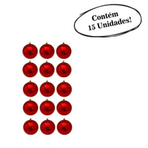 Bola de natal vermelha 3cm espelhada c/15 pcs (P10031) (Natal) Novo