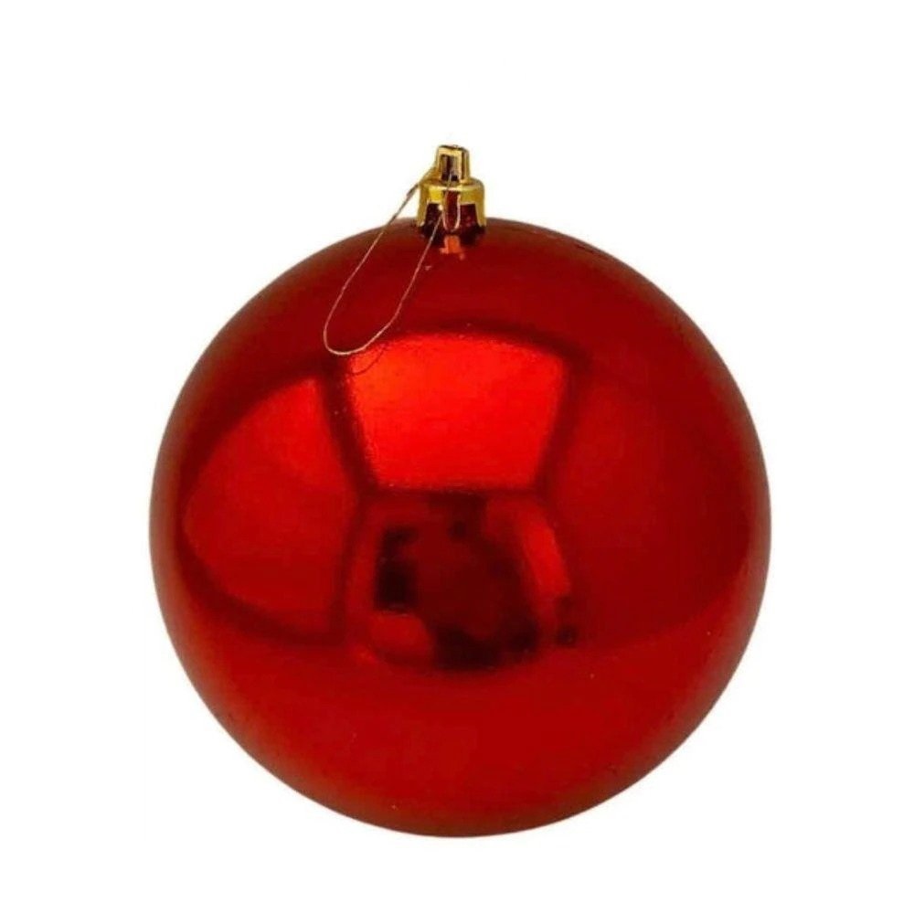 Bola de natal vermelha 12cm espelhada (P12101) (Natal) Novo Bola de natal vermelha 12cm espelhada (P12101) (Natal) Novo