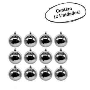 Bola de natal prata 5cm espelhada c/12 pcs (P10053) (Natal) Novo