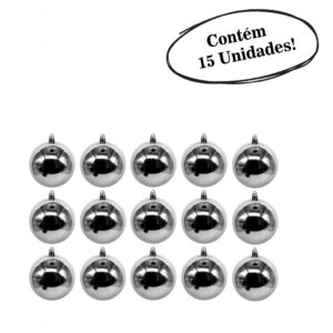 Bola de natal prata 3cm espelhada c/15 pcs (P10033) (Natal) Novo
