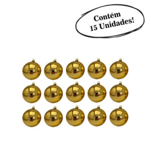 Bola de natal dourada 3cm espelhada c/15 pcs (P10032) (Natal) Novo