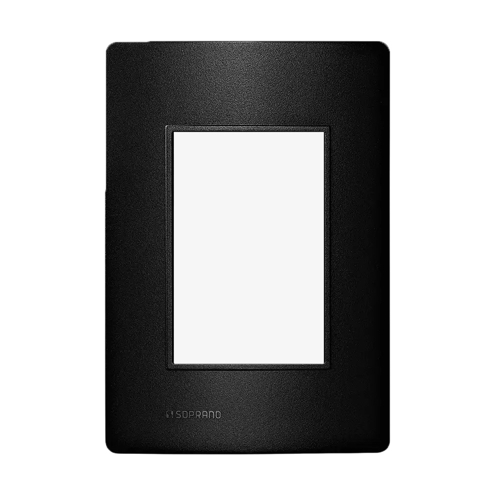 Placa 4x2 p/03 modulos horiz. horiz. c/sup. carb. (Soprano) Placa 4x2 p/03 modulos horiz. horiz. c/sup. carb. (Soprano)
